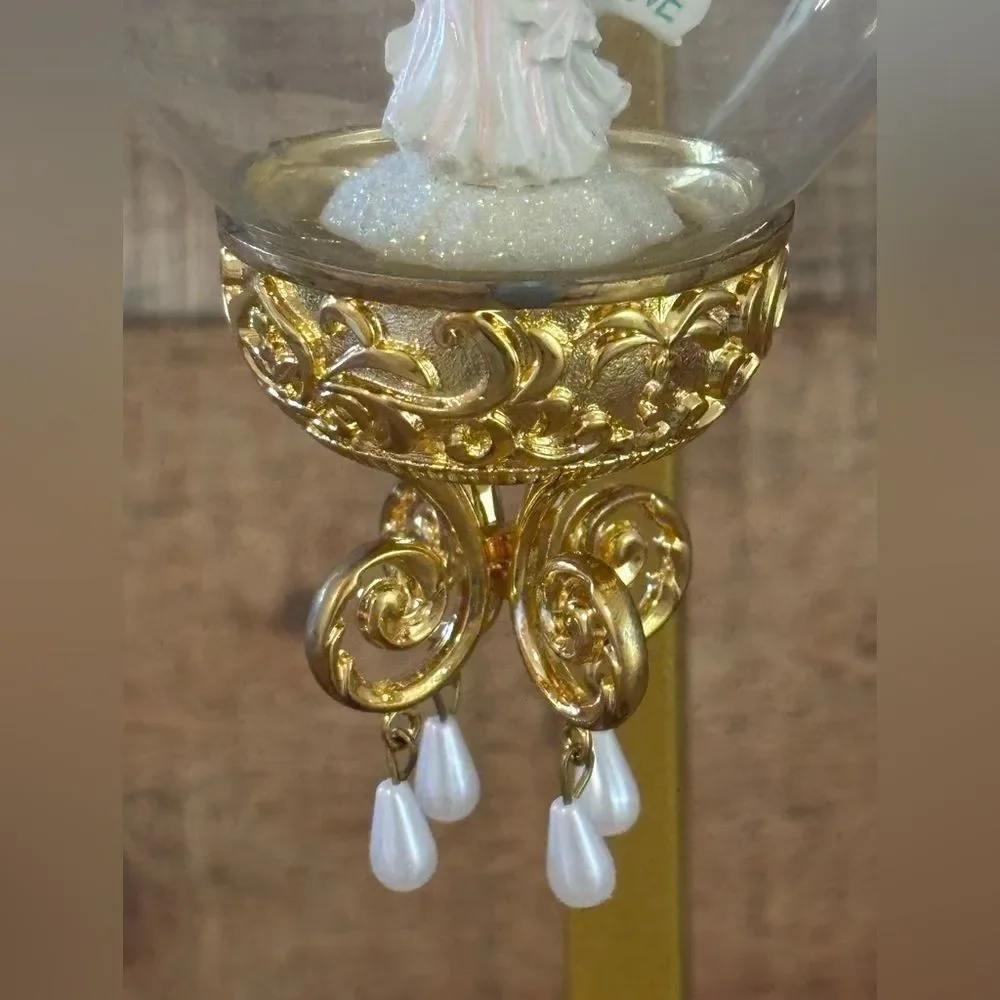 Lenox Embellished Angel Goldplated Diorama Christmas Ornament with Box